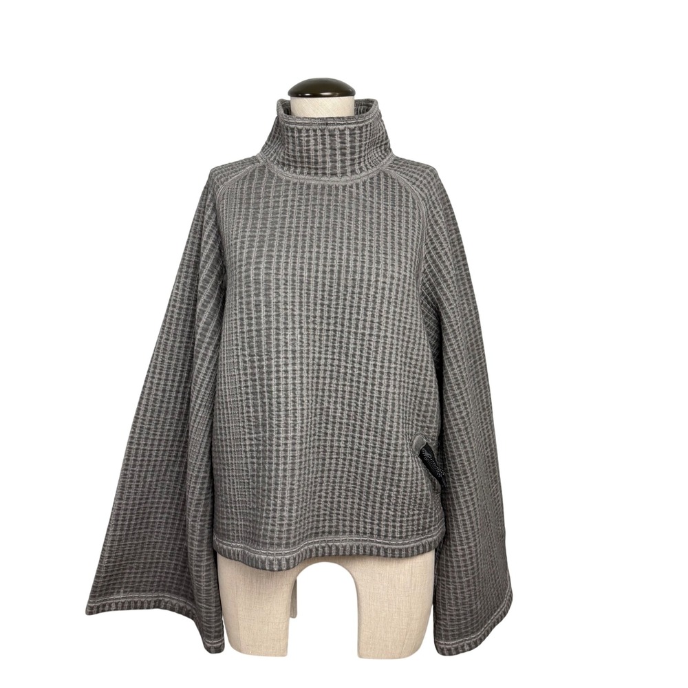 Nike Tech Pack Therma-FIT Grey Waffle Knit Funnel Neck Top Oversized Small